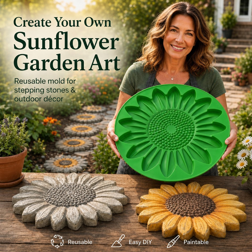 Gardening Tools Gifts - مجموعة قوالب حجرية على شكل زهرة
