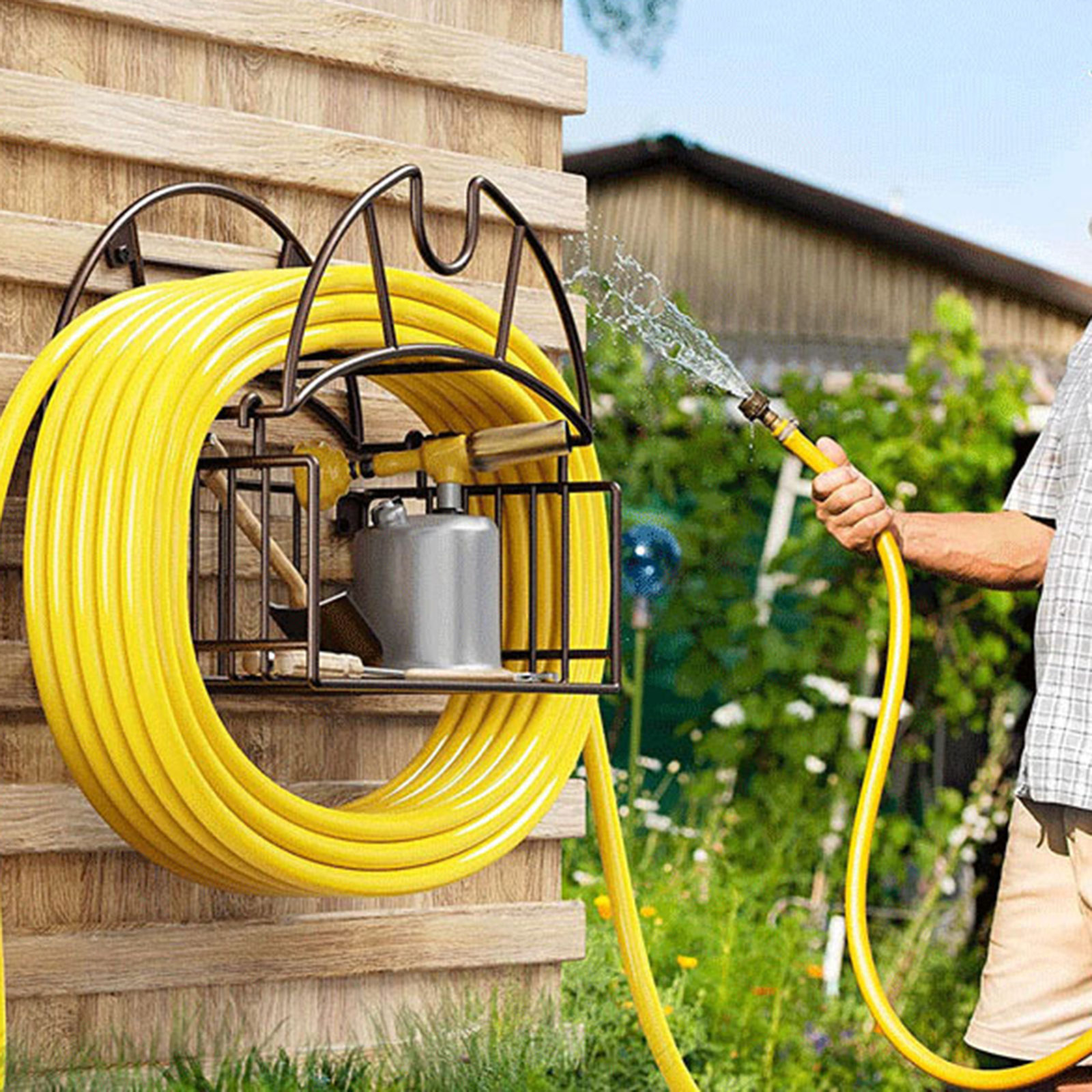 حامل خرطوم حديقة مثبت على الحا - مراجعة Gardening Tools Water وسعره